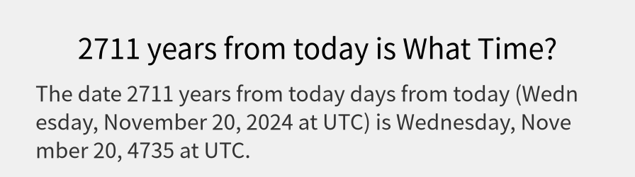 What date is 2711 years from today?