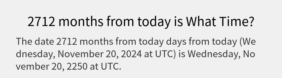 What date is 2712 months from today?