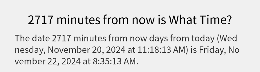 What date is 2717 minutes from now?