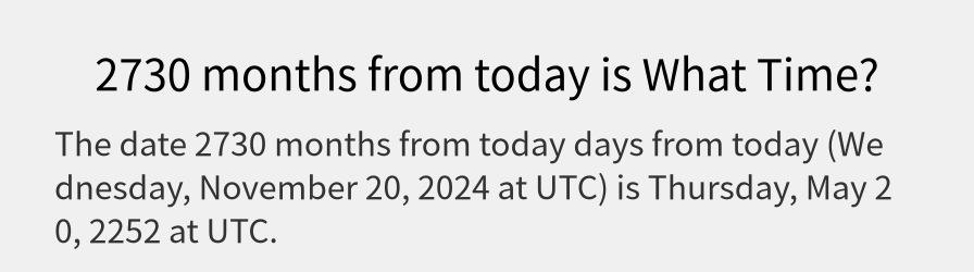 What date is 2730 months from today?