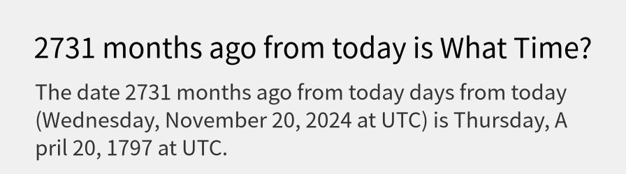 What date is 2731 months ago from today?