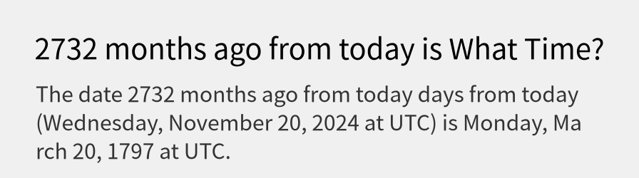 What date is 2732 months ago from today?