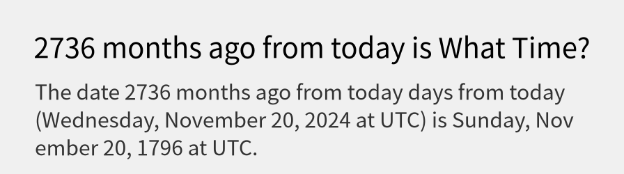 What date is 2736 months ago from today?