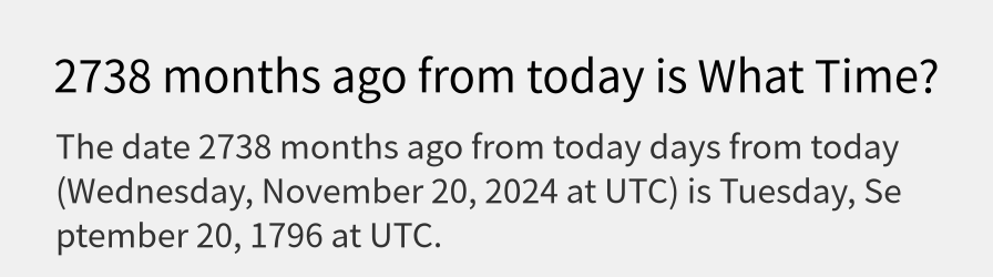 What date is 2738 months ago from today?