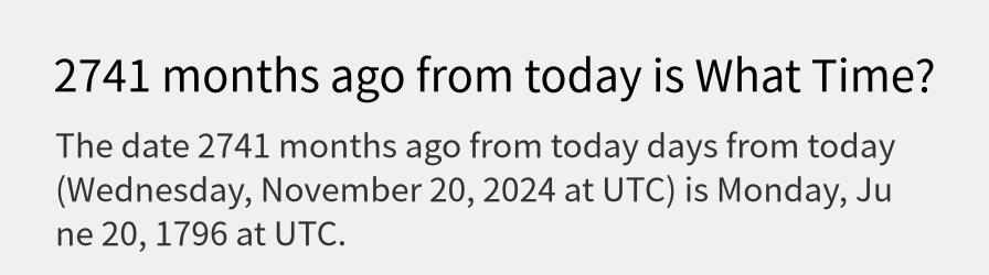 What date is 2741 months ago from today?