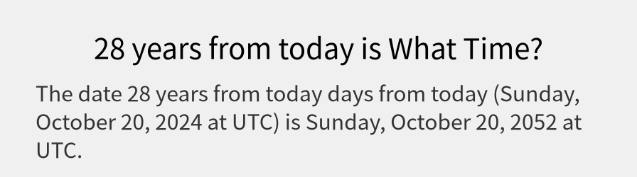 What date is 28 years from today?