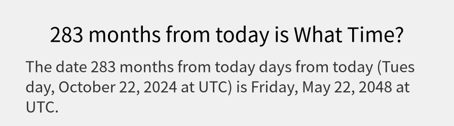 What date is 283 months from today?