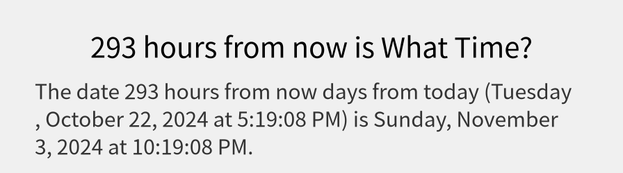 What date is 293 hours from now?