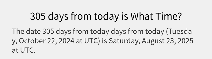 What date is 305 days from today?