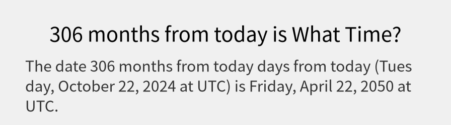 What date is 306 months from today?