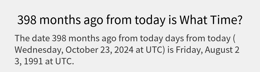 What date is 398 months ago from today?