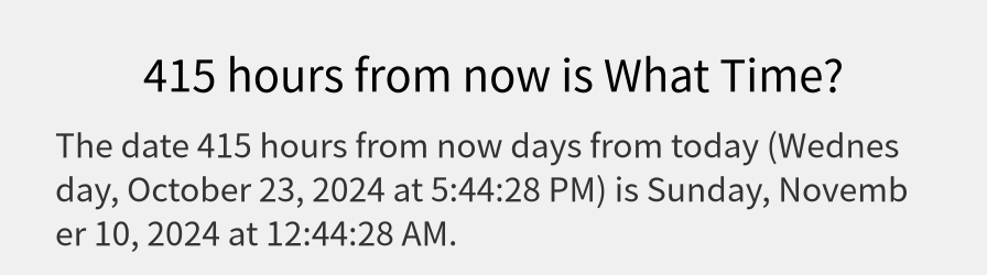 What date is 415 hours from now?