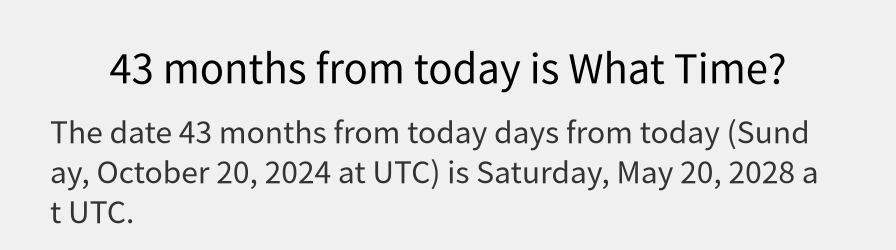 What date is 43 months from today?