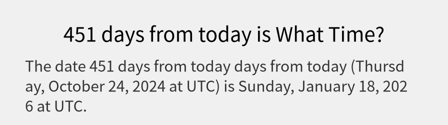 What date is 451 days from today?