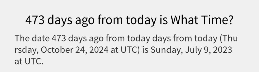 What date is 473 days ago from today?