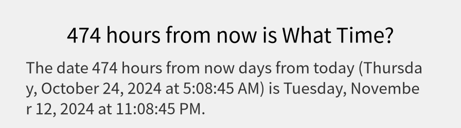 What date is 474 hours from now?