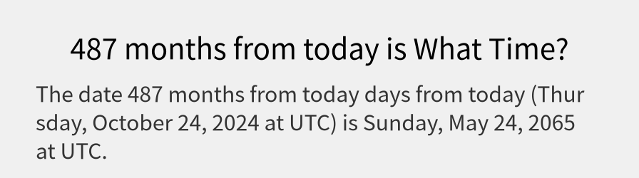 What date is 487 months from today?