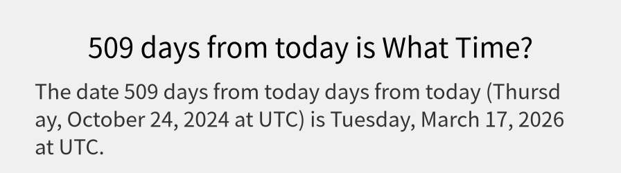 What date is 509 days from today?