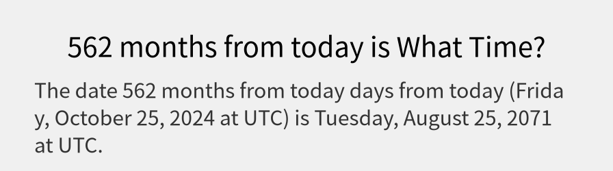 What date is 562 months from today?