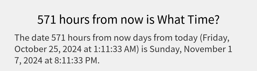 What date is 571 hours from now?