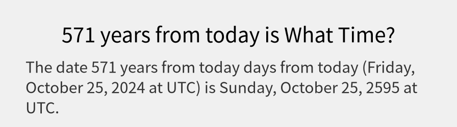 What date is 571 years from today?