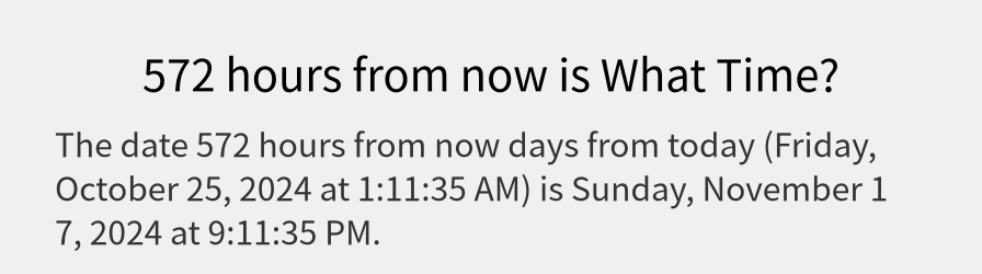 What date is 572 hours from now?