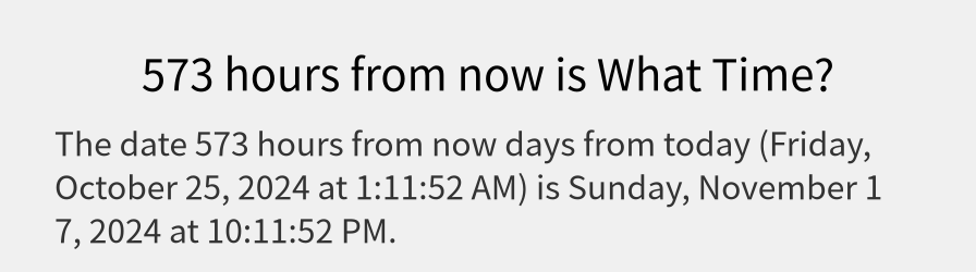 What date is 573 hours from now?