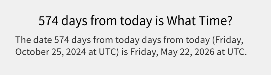 What date is 574 days from today?