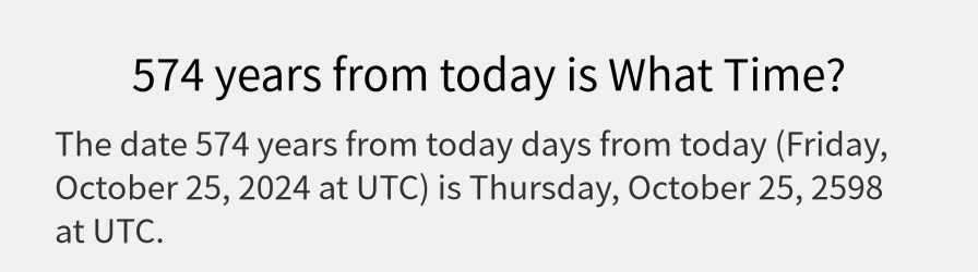 What date is 574 years from today?