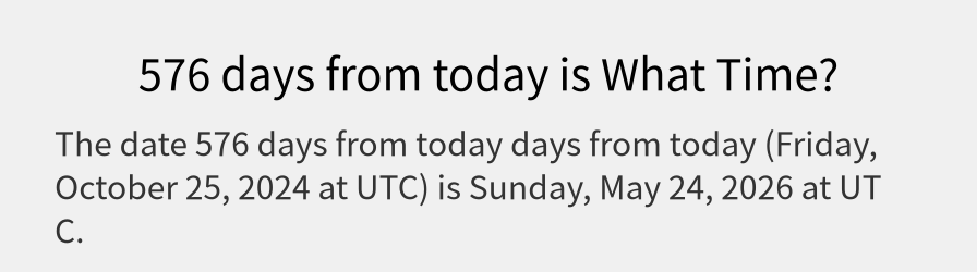 What date is 576 days from today?