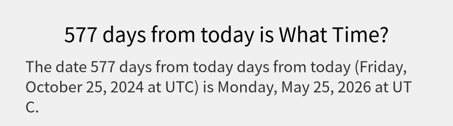 What date is 577 days from today?