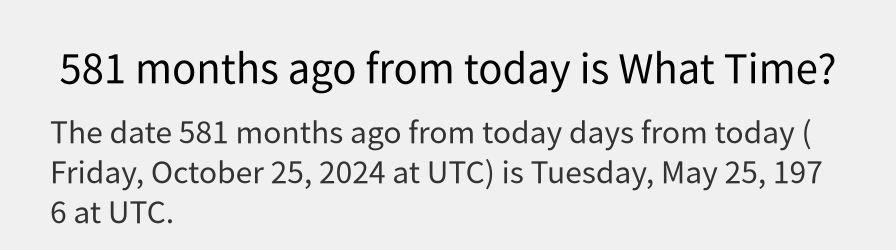 What date is 581 months ago from today?