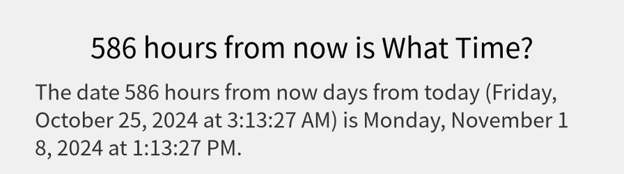 What date is 586 hours from now?