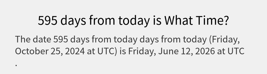 What date is 595 days from today?