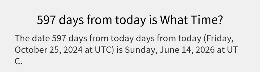 What date is 597 days from today?