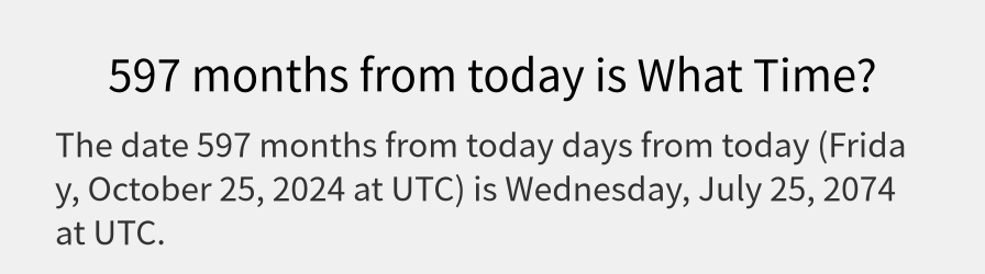 What date is 597 months from today?