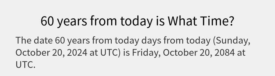 What date is 60 years from today?