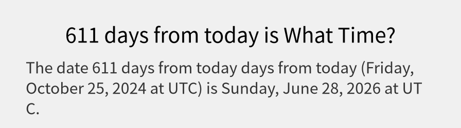 What date is 611 days from today?