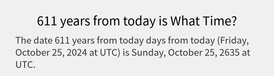 What date is 611 years from today?