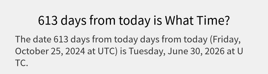 What date is 613 days from today?