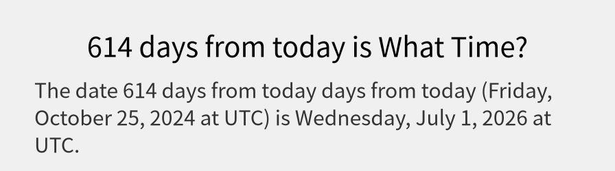 What date is 614 days from today?