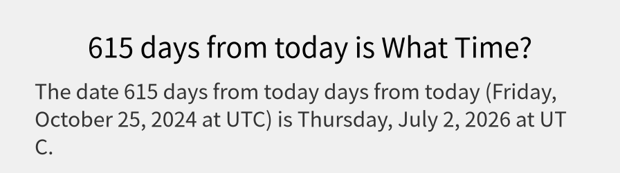 What date is 615 days from today?