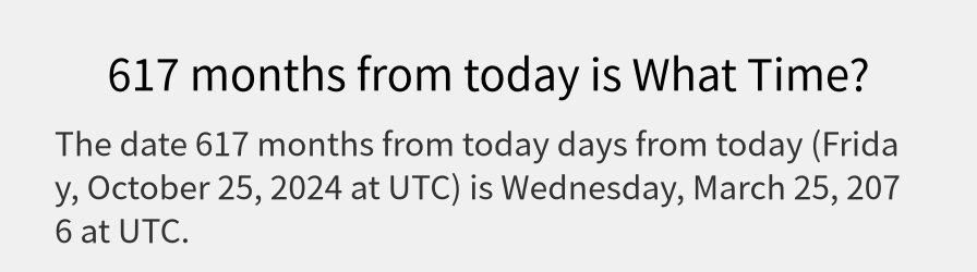 What date is 617 months from today?