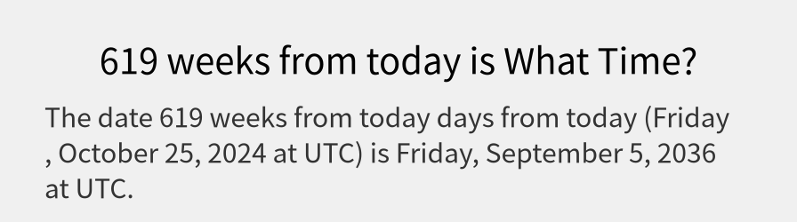 What date is 619 weeks from today?