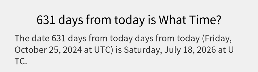 What date is 631 days from today?