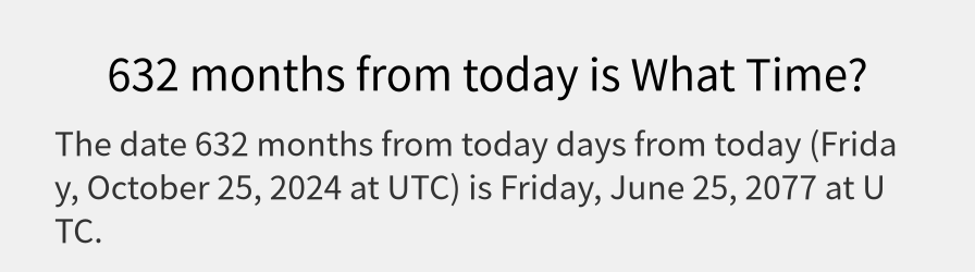 What date is 632 months from today?