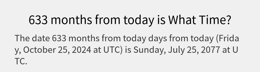 What date is 633 months from today?