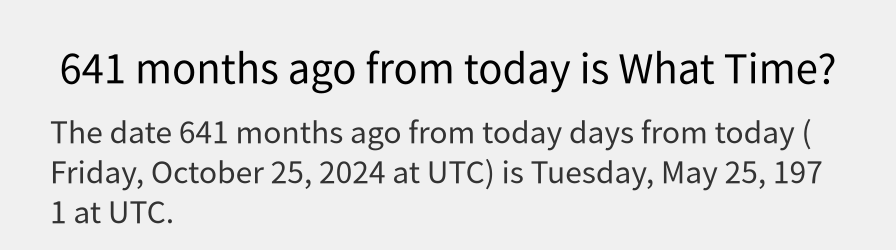 What date is 641 months ago from today?