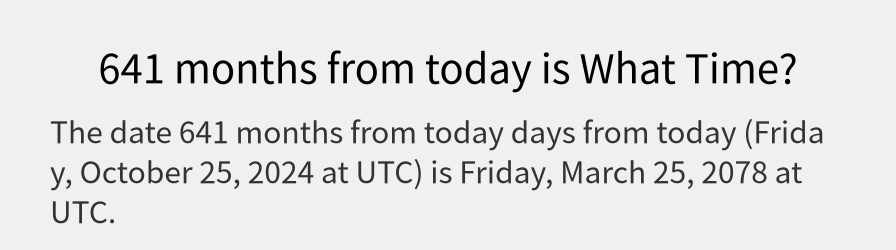 What date is 641 months from today?