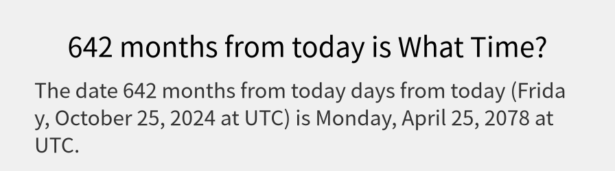 What date is 642 months from today?